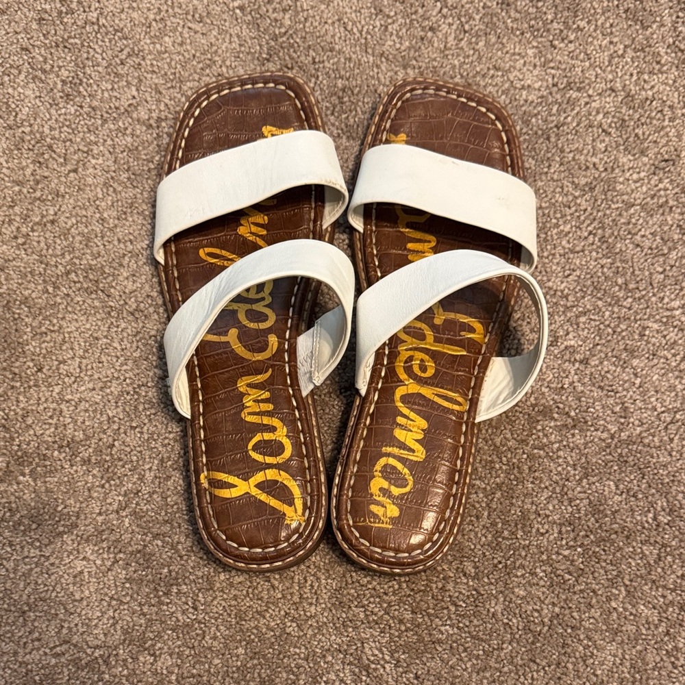 Sam Edelman Cream Double Strap Sandals